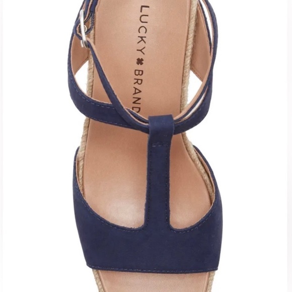Lucky Brand espadrille Wedge Sandal Navy size 6 - Picture 3 of 4